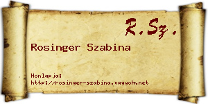 Rosinger Szabina névjegykártya