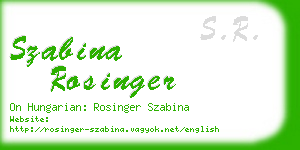 szabina rosinger business card